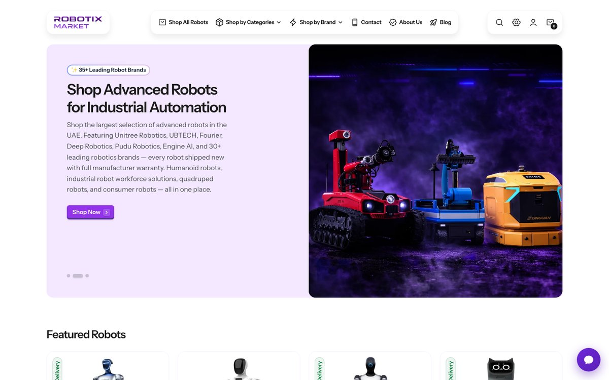 Robotix Market website homepage